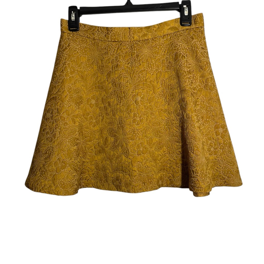 Club Monaco‎ size 6 Gold Mustard Brocade  Mini Skirt Twee Cottage Floral